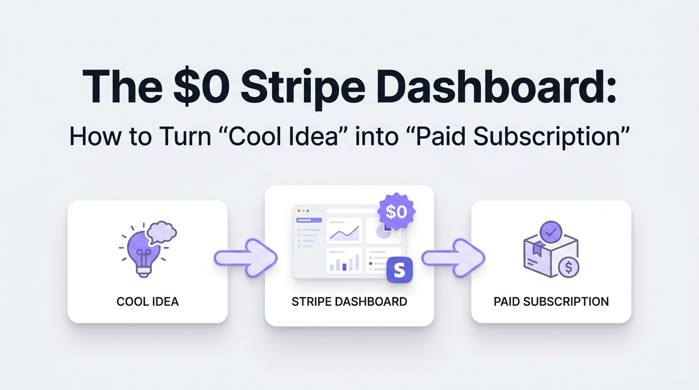 The $0 Stripe Dashboard: How to Turn "Cool Idea" into "Paid Subscription"